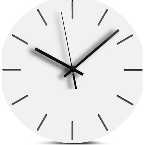 Europe Modern Wooden Wall Clock Simple Mute Decorative Clock for Living Room Home Decor Circular Hanging Wall Clocks 12 Inch