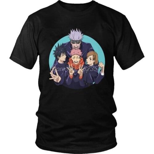 Kaisen Jujutsu T-shirt Men T Shirt Short Sleeve Cotton Anime Manga Yuji Itadori Megumi Fushiguro Nobara Kugisaki Tshirt Tee Tops