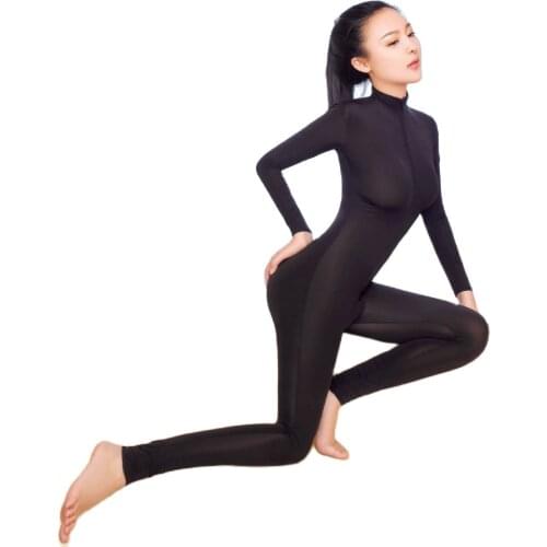 Ice Silk See Through Bodycon Jumpsuit Zipper Open Crotch Bodysuit Combinasion Femme Tights Bodystocking Sexy Hot Erotic Lingerie