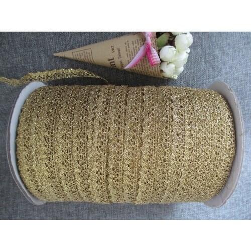 10Yards 1.5cm Width Ribbon DIY Sewing Material Gold Lace Trim Embroidery Garment Accessories Clothing Textiles Lace Tape