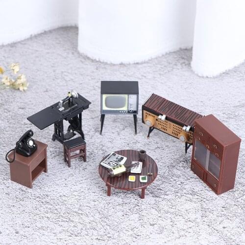 6pcs Vintage Miniature Dollhouse Japanese Japan Furniture Fridge Magnet Doll House Accessories Model Craft Toy Home Decor Triver