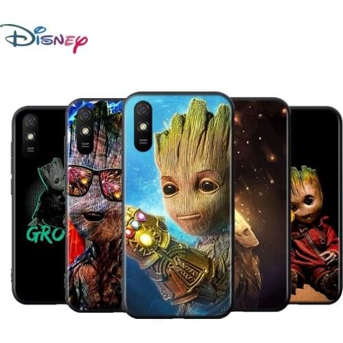 Groot cute For Xiaomi Redmi 9T 9I 9AT 9A 9C 9 8A 8 7A 7 6A 6 5A 5 4X PRO Prime Plus Black Soft Phone Case