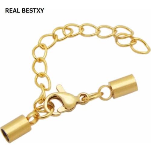 REAL BESTXY 50pc/lot Stainless Steel Lobster Clasps For Jewelry making necklace Bracelet DIY Jewelry Findings