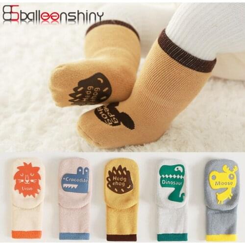 BalleenShiny Baby Cotton Anti Skid Socks for 0-3years Child Thicken Floor Soft Warm Wear Non Slip Sports Socks Toddler Socks