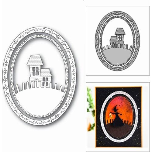 New Double Oval House Fence 2020 Metal Cutting Dies for DIY Scrapbooking and Card Making Decorative Embossing Craft No Stamps