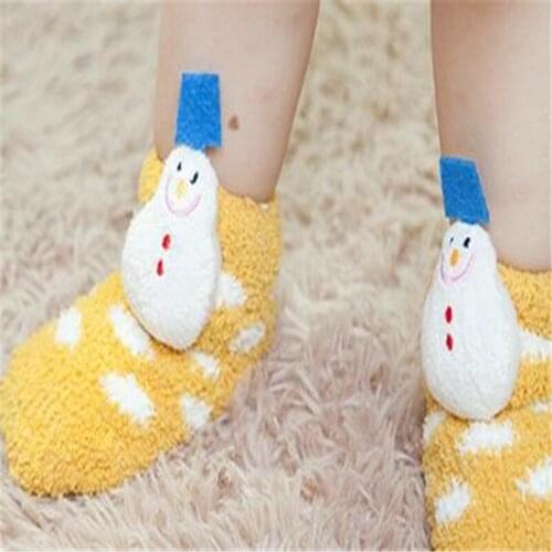 Qiu dong creative children Christmas cartoon animals head socks antiskid dispensing coral fleece socks floor-101