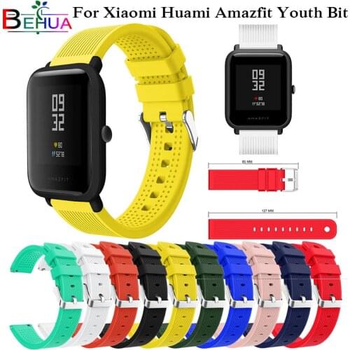 Soft Silicone For Xiaomi Huami Amazfit Youth Bip BIT Watchband Replace For Huami Bip PACE Lite Youth Band Bracelet Strap 20mm