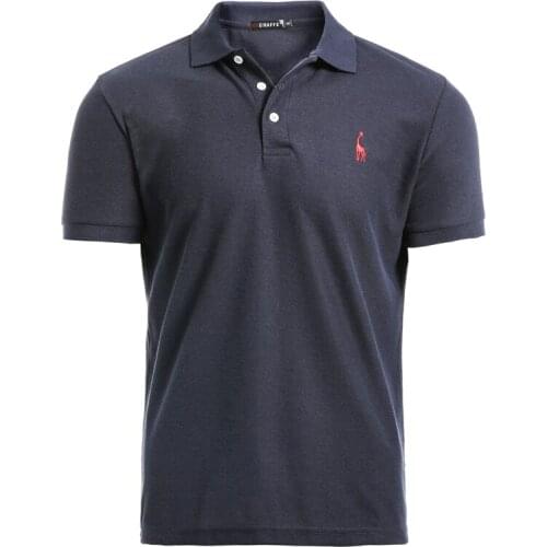 New Man Polo Shirt Mens Casual Deer Embroidery Cotton Polo Shirt Men Short Sleeve High Quantity Polo Men