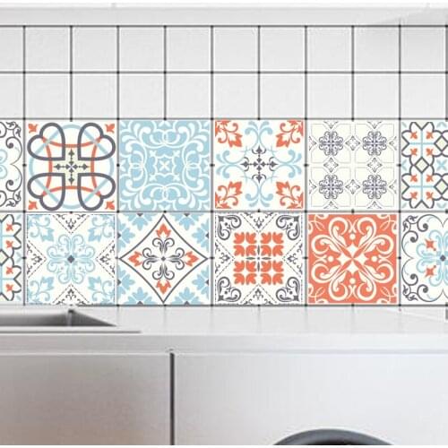 Self adhesive wall decal Arabic pattern bathroom waterproof kitchen anti oil tiles stickers bathroom muurstickers home 20x100cm