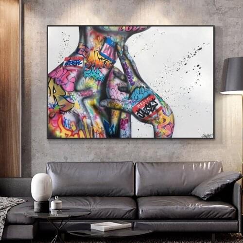 Street Art Pop Body Graffiti Art Wall Artworks Prints On Canvas Paintings For Living Room Office Bedroom Home Cuadros Decoration
