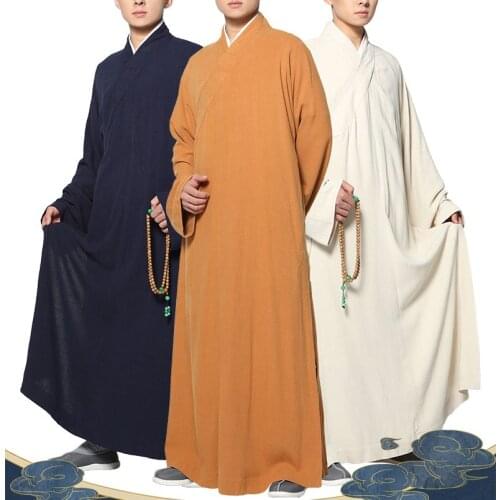UNISEX COTTON&LINEN Buddhist shaolin monks robes buddhism clothing meditation kung fu zen Lay suits gown uniforms