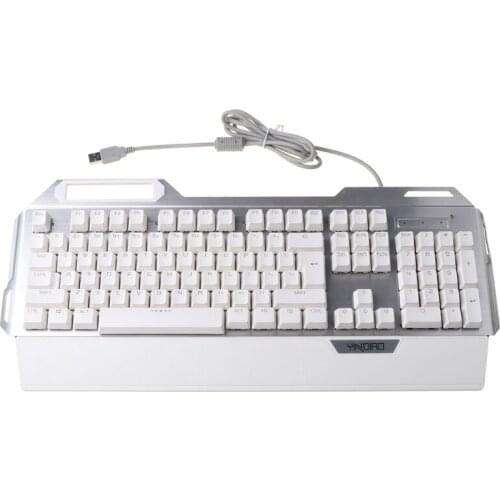 104Keys USB 7 Color RGB Aluminum Alloy Esports Gaming Keyboard with Phone Stand P9YA