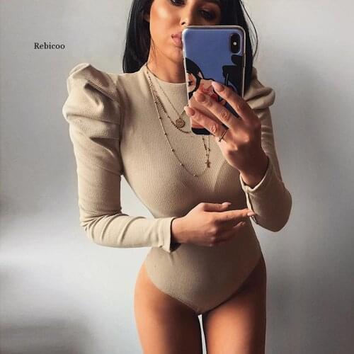 Spring Women Sexy Bodysuit Winter Fashion Casual Bodycon Solid Knitted Bodysuits Body Tops for Women Female