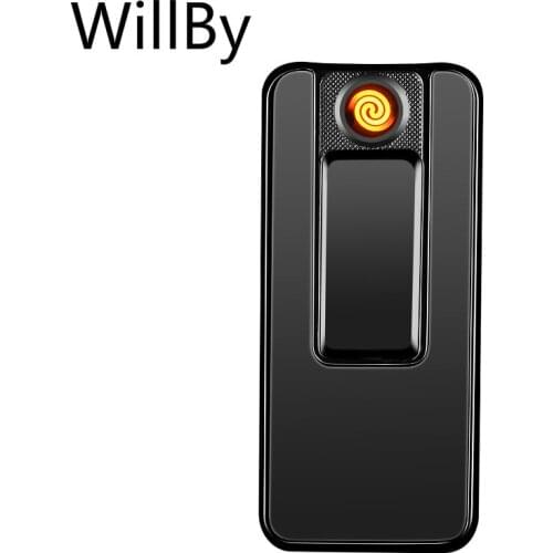 Windproof Metal Ultra-thin High-grade USB Recharging Cigarettes Lighter