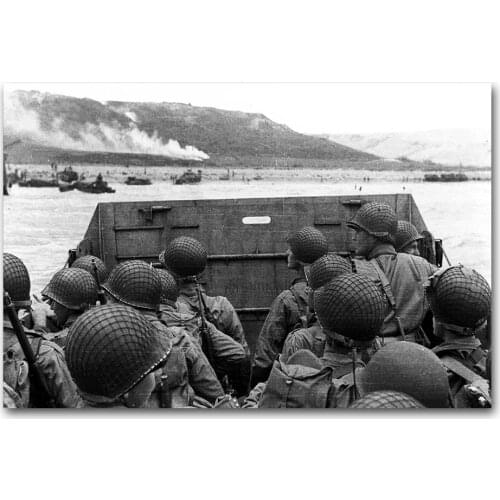 Normandy Landing D-Day Vintage Wallpaper Decorative Canvas Painting Wall Art Posters Classic Picture For Living Room Decor