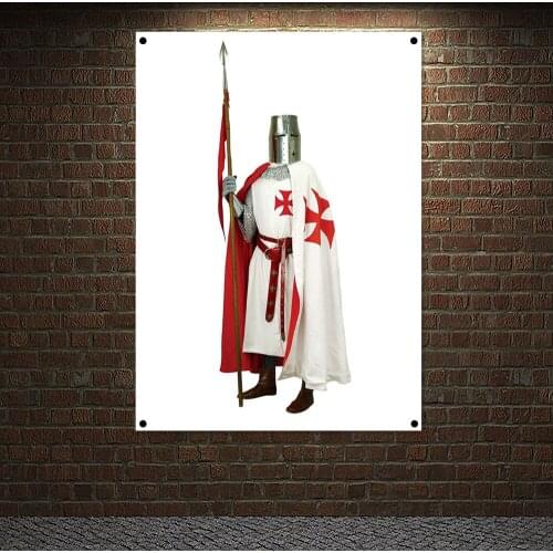 Vintage Knights Templar Posters Print Art Wall Decor Crusader Banners Flags Wallpaper Canvas Painting Wall Hanging Home Decor H9