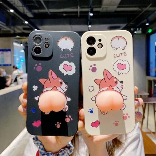 Cartoon Dog Camera Lens Protective Case for iPhone 11 12 Pro Max Soft Tpu Back Phone Cover Cases On iPhone X XR XS-Max XS Couque