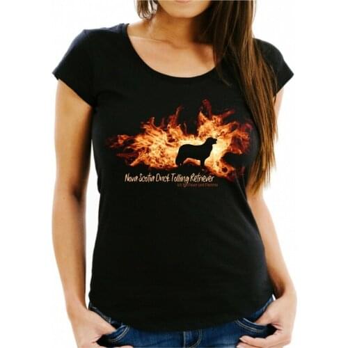 Damen T-Shirt NOVA SCOTIA DUCK TOLLING RETRIEVER FEUER UND FLAMME by Siviwonder