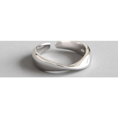 Personalized White Gold Mobius Endless Twist Knot Band 925 Sterling Silver Original Promise Ring Valentines Day Gift Women Girls