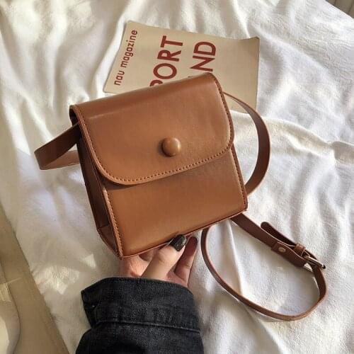 Winter Retro Slung Small Square Bag Korean Simple Shoulder Bag