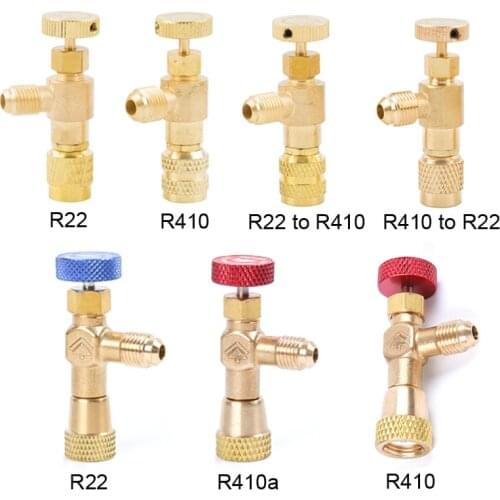 1/4" 5/16" Male Female Refrigeration Tool Air conditioning Safety Valve Connector Fitting Charging Hose Valve