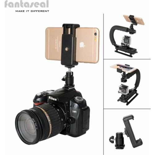 1/4 Flash Hot Shoe Screw Adapter Tripod Mount Phone Clip Holder Camera Ball Head With Gopro Adapter Mount For DSLR Came