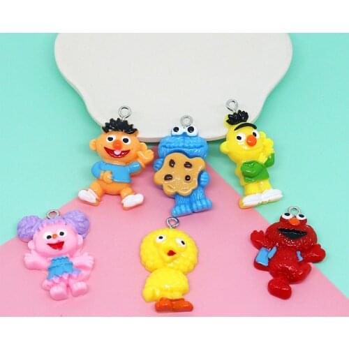 10Pcs Cartoon Characters Flat back Resin Cabochon Kawaii Charms Pendants for Jewelry Making DIY Earring Accessories Decoration