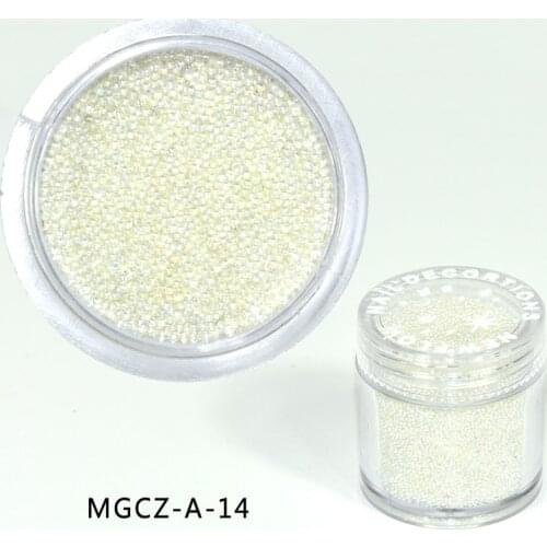 15gram/Pot 0.6mm-0.8mm AB coloruful White Caviar Nail Beads Glass Trend Caviar Nail Art Decorations Micro Beads MGCZ-014