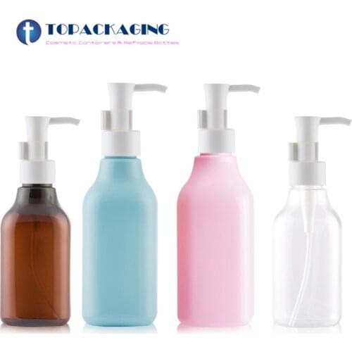150/250ml Empty Plastic Cosmetic Containers With Bayonet Pump Capacity Square Lotion Cream Bottle For Skin Care Facial Cleanser