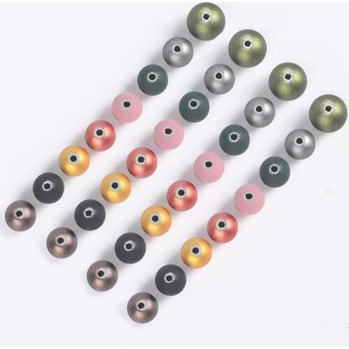 50Pcs/lot 8mm Plastic CCB Matte Charms Loose Beads DIY Bracelet Accessories Supplies Spacers Beads For Jewelry Making