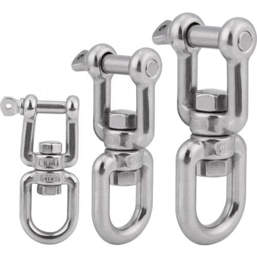 6mm/10mm/12mm Heavy Duty 304 Stainless Steel Boat Marine Yacht Swivel Ring Snap Rolling Shackle Hooks Device