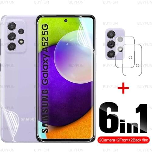 6in1 Front Back Hydrogel Film For Samsung A52 5G safety soft film for samsung samung galaxi A32 A72 A42 5G A12 M12 camera film