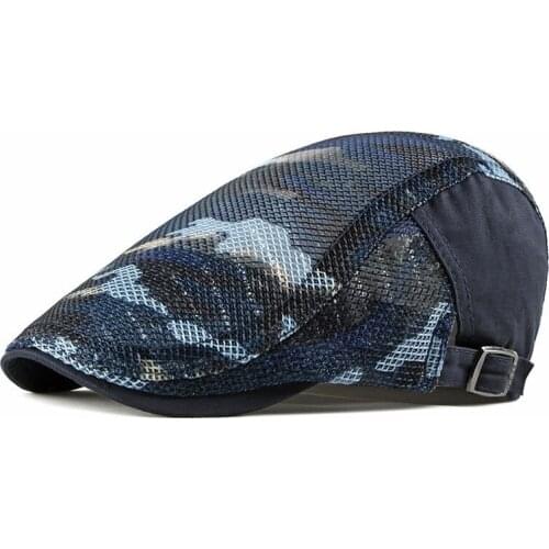 Fibonacci Unisex Summer Berets Hat Men Women Breathable Mesh Sun Visors Camouflage Beret Caps Net Herringbone Flat Cap Boina