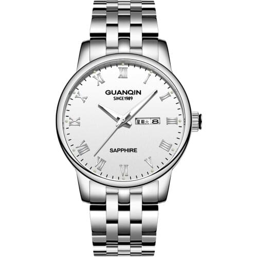 Watches Mens 2021 Sapphire Wristwatch Mens GUANQIN GS19131 Luminous Auto Date Week Mens Watches Quartz Watch For Men With Tool