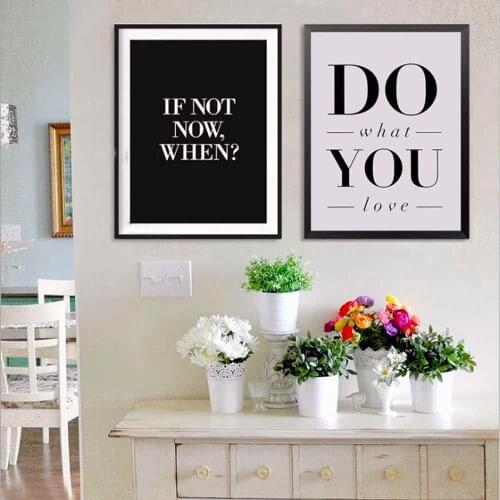 HAOCHU Letter Black Painting Poster For Living Room Home Decor Painting Print Poster Simple Nordic Wall Picture Canvas Painting