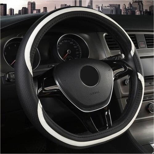 D Shape Car Steering Wheel Cover Wrap For Volkswagen VW Polo Golf Jetta E-Golf 2015- On Golf Alltrack gti R Sportwagen 2017-On