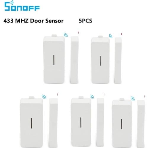 Sonoff DW1 5pcs Door Window Alarm Sensor Wireless Magnetic Door Detector Anti-Theft Alarm Smart Home Automation Security System