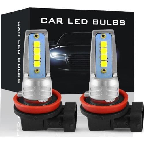 DHL 50Pcs 25Pair Car LED Bulb H7 Car Fog Light Super Bright 6500K LED Lights 3030 8Smd Auto Headlight Driving Running Lamp