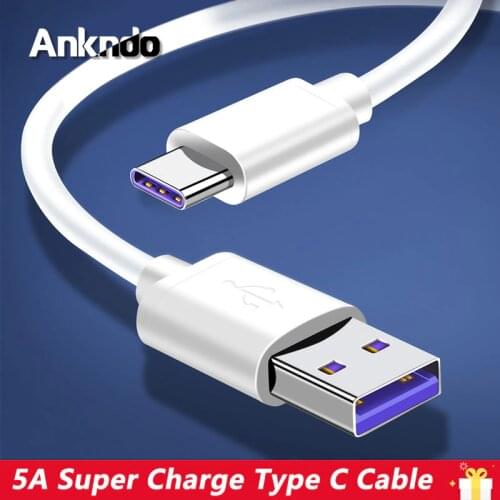 USB Type C Cable 5A Quick Charger Type-C Phone Cable USB C SCP FCP QC4.0 QC3.0 Fast Charging Universal Android Data Cord