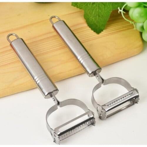 Fruits Vegetables And Melon Planing Potato Grater Double-head Peele Multifunctional Smiling Face Planer Rust Steel Peeling Knife