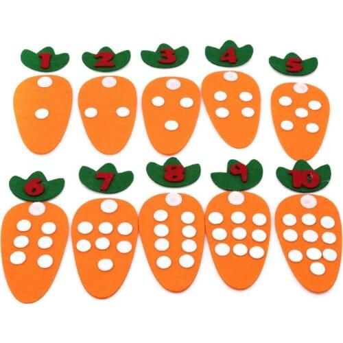 Montessori Educational Toy Non-woven Childrens Puzzle Handmade DIY Creative Toys Kindergarten Carrot Digital Teach Aids Match