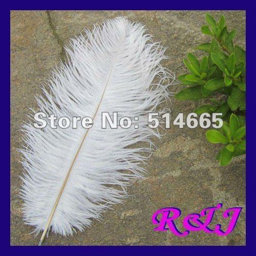 Wholesale 20PCS 16-18" 40-45cm white single OSTRICH FEATHER ostrich plumage Free Shipping