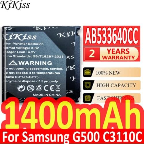 Original KiKiss Battery AB533640CC AB533640CU For Samsung S3600C GT-S3600i S6888 S3710 S3930C S3601 S3601C S5520 S569 1400mAh