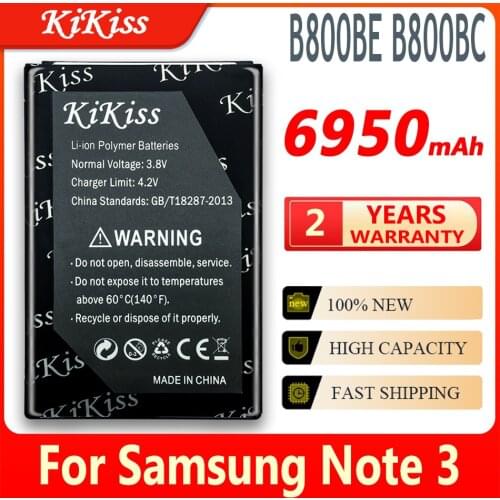 Original KiKiss Battery B800BE B800BC For Samsung Galaxy Note 3 N900 N9006 N9005 N9000 N900A N900T N900P 6950mAh Mobile Battery