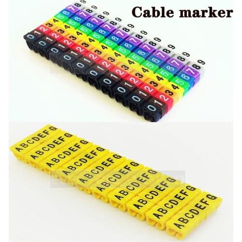 Plastic cable marker label EC-0 Wire Marker Number 0 to 9 Cable Size1.5 sqmm Colored PVC cable markers insulation marker