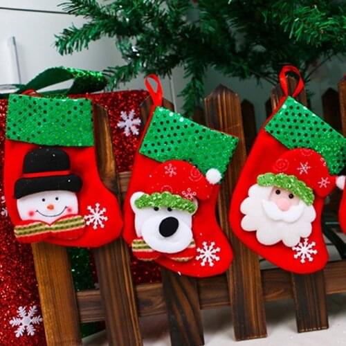 Santa Snowman Pendant Christmas Ornaments New Year Socks Christmas Decorations for Home Merry Christmas Tree Decorations Navidad