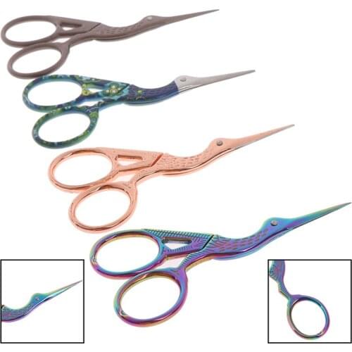 Durable Stainless Steel Vintage Classic Embroidery Scissors Nail Art Crane Bird Scissors Cutters Tools High Quality