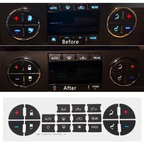 QILEJVS 1PC AC Dash Button Sticker Repair For Tahoe Suburban Avalanche Silverado Yukon Denali For GMC Vehicles