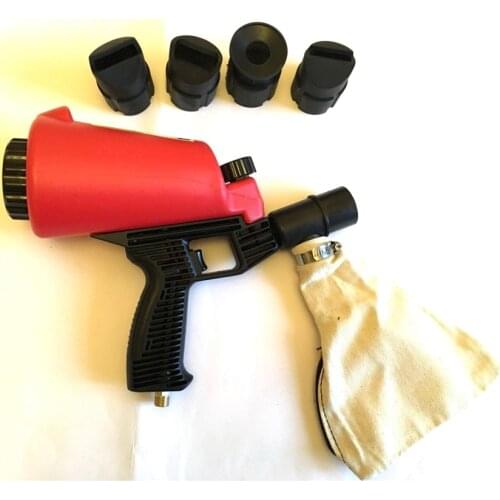 JL Hand Held Sand Blaster with sand collecting bag gravity sand blasting gun 4 pieces functional nozzles
