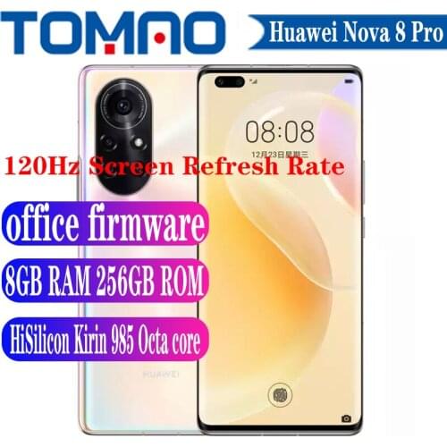New Original Huawei Nova 8 Pro 5G SmartPhone Octa Core HiSilicon Kirin 985 6.72” 120Hz 64MP Camera 4000Mah 66W Android 10 NFC